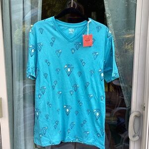 Mossimo Supply Co. Teal Diamond Graphic Tee